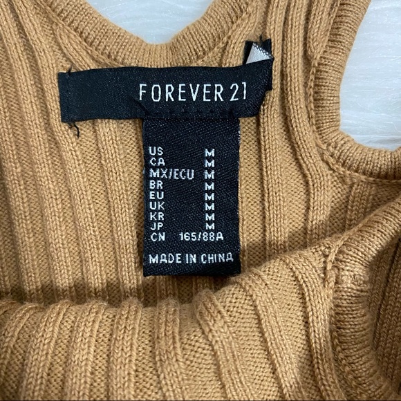 FOREVER 21 Tan Ribbed Long Sleeve Top - Picture 3 of 3